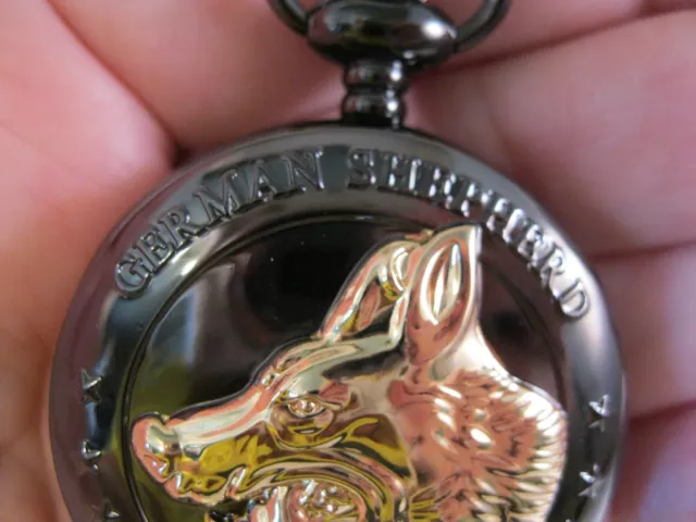 GERMAN SHEPHERD Dog Pocket Watch w/Your Choice of Chain Costume Jewelry 3