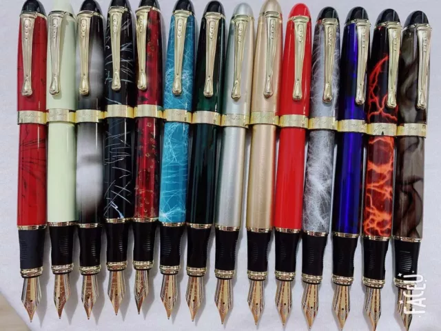 Jinhao X450 Pen 0.7mm Broad Nib 18KGP Golden Trim Fountain Pen U Pick Color 2