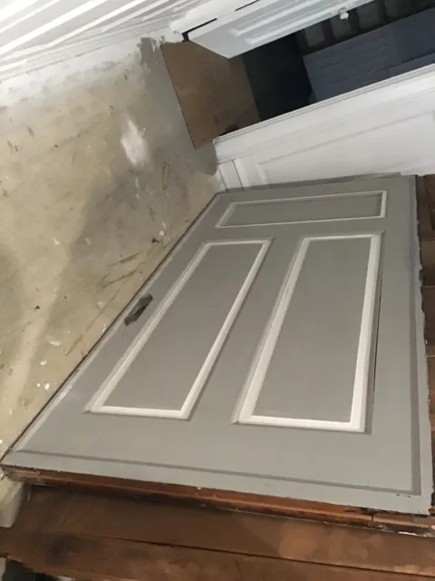 Vintage Solid Wooden Panel Door 90 1/2” H x 48 1/2 “Wx 3”D.  Possibly Mahogany??