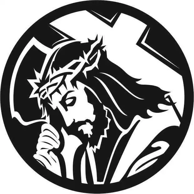 Jesus with Cross Sticker