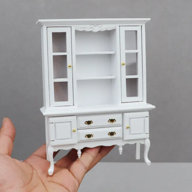 1:12 Scale Dolls House Miniature Bookcase Display Cabinet Study Wooden Furniture