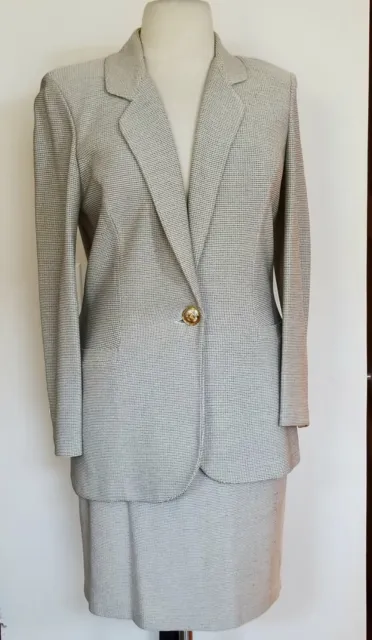 St. John Collection Multi Tweed Pattern Skirt Suit - Size 12