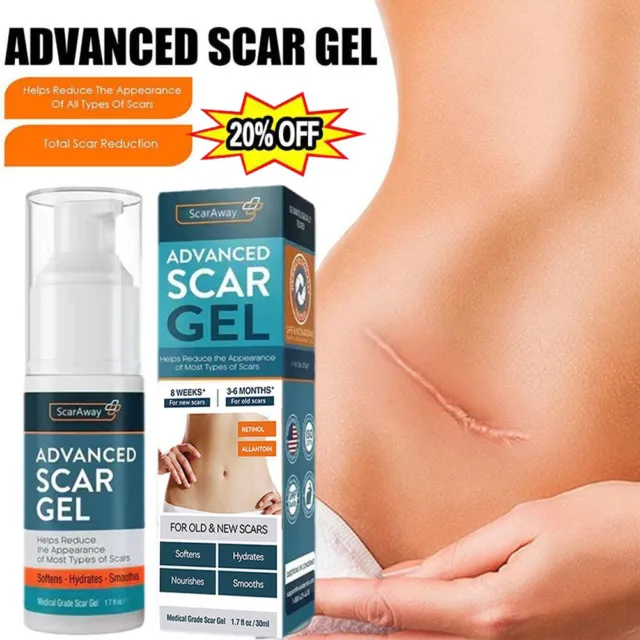2X ScarAway-Advanced Scar Gel, Tummy Tuck, Old Scar, Stretch Marks, Burn Scars'