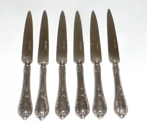 6 alte silberner Obstmesser Silber silver Silberbesteck Messer  17cm Obstbesteck