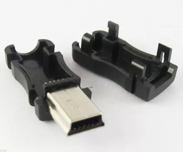 10 ensembles mini prise USB 10 broches connecteur prise mâle avec couvercle en plastique à faire soi-même 3