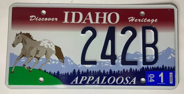 Rare Idaho License Plate - Appaloosa - Discover Heritage, Horse - Mint Condition