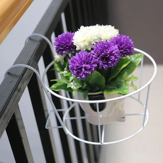 Fer à repasser Balcon Pot à fleurs suspendu, Garde-corps Pot de planteur, 4