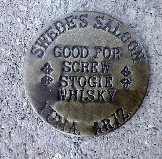 SWEDES SALOON GOOD FOR ALL NIGHTk Brothel Cat House Token YUMA ARIZONA SWEDES SALOON GOOD FOR ALL NIGHTk Brothel Cat House Token YUMA ARIZONA