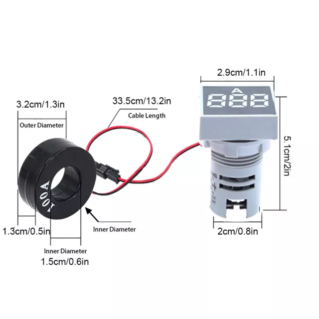 3-Digital Voltage Display DC Meter Mini Voltmeter Ammeter Wires LED Panel Tester 2