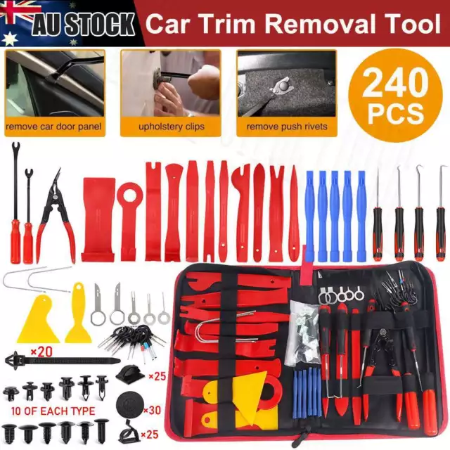 240PC Car Trim Removal Tool Auto Hand Tools Pry Bar Dash Panel Kit Door Interior