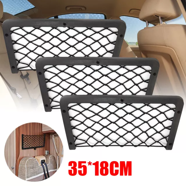 3 Pack Large Storage Net Pocket Camper Van Caravan Organizer Holder For RV Boat