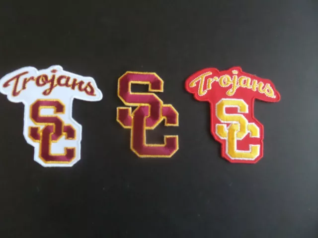 Lot Of 3 Usc Trojans Ncaa College Iron On Embroidered Patches