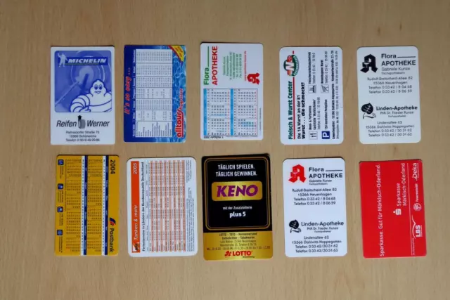 Taschenkalender 10 Stück  2001,2002,2003(2x),2004,2005(2x),2006,2007,2008