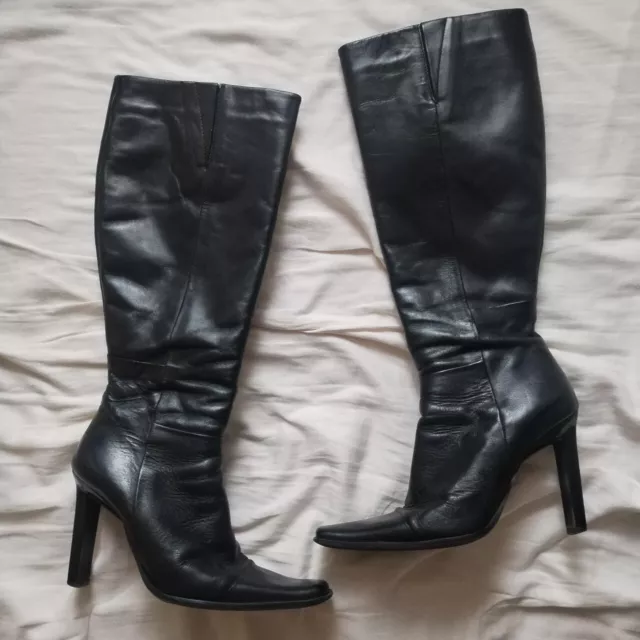 Y2K VINTAGE BRONX Real Leather Square Toe calf Boots 6 39 £65.00 ...