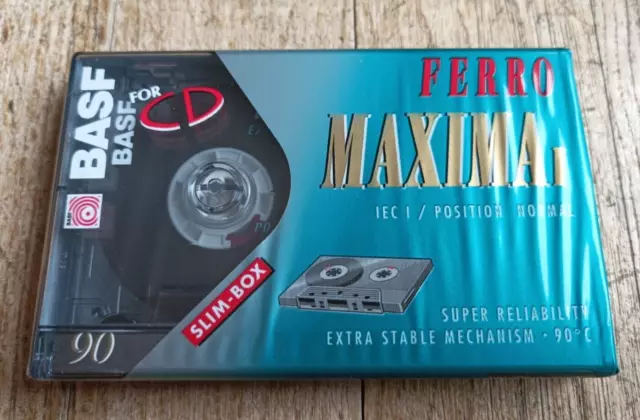 1x BASF FERRO MAXIMA I 90 BLANK AUDIO CASSETTE VIERGE TAPE SEALED 1993 RARE !