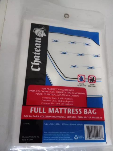 Chateau Full Protective Plastic Full-Size Mattress Bag Pillow top