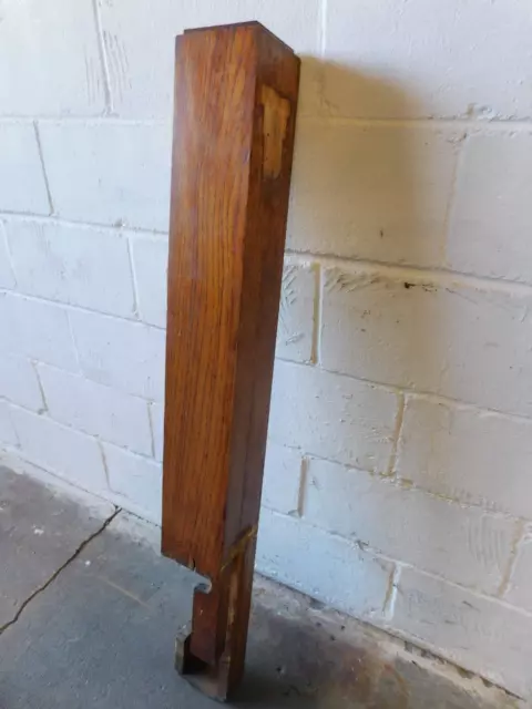 1900's Wooden ANTIQUE Oak NEWEL POST Stairway CRAFTSMAN / MISSION Style ORNATE 3