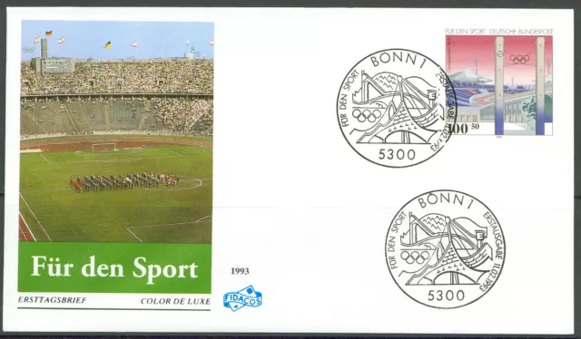 BRD FDC MiNr 1652 (1) "Sporthilfe 1993" -Olympische Sportstätten in Deutschland-