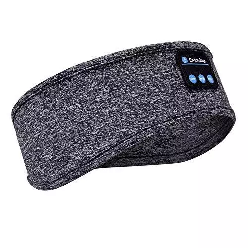 Casque de sommeil Bluetooth Masque oculaire Sans fil Bluetooth Bandeau  Écouteurs Ultra-doux Voyage Sommeil Couverture oculaire Noir