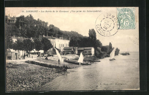 CPA Lormont, Les Bords de la Garonne, Vue prise du Debarcadere 1905