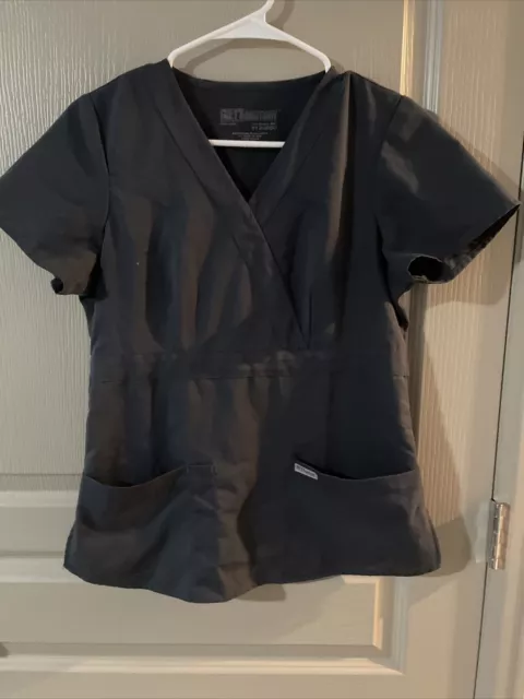 Grey’s Anatomy scrub shirt top small Dark gray womans