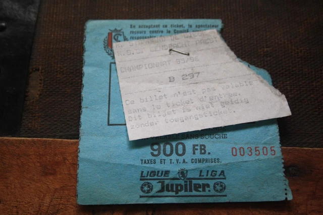 Ticket De Match Standard Liège Vs Lierse SK - Saison 1994/95, Original