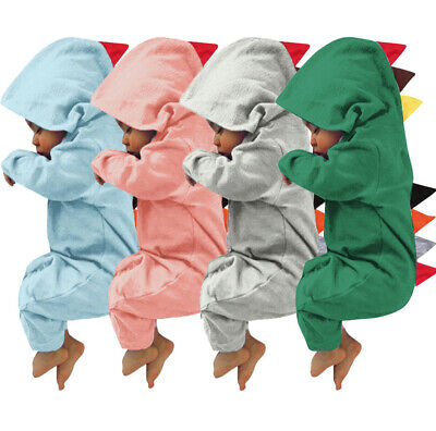 Newborn Baby Boys Girls Cartoon Dinosaur Jumpsuit Cuties Romper Playsuit Outfits