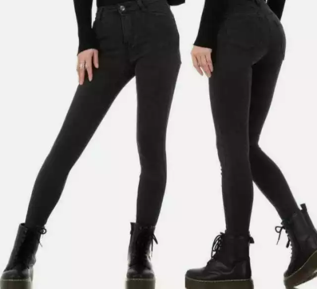 Jeans donna pantaloni skinny SLIM elasticizzati push up aderenti nuovi vita alta 3