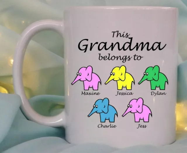 Personalised Gifts For Mummy Daddy Cute Elephants Mug Ideal Mothers Day Birthday