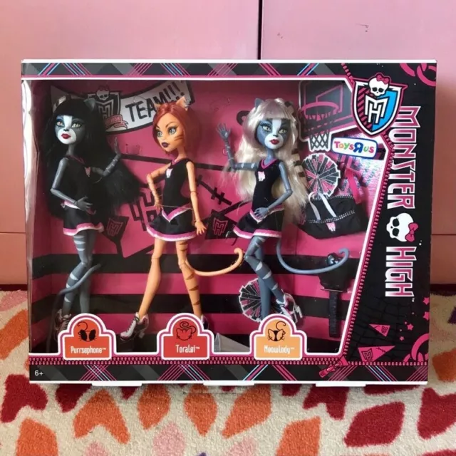 Monster High Fearleading Werecat Twins set of 3 dolls NRFB
