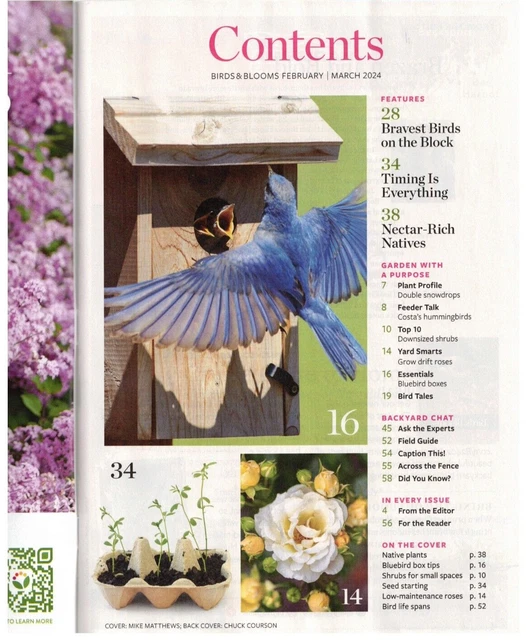 BIRDS & BLOOMS Magazine February/March 2024 Bluebirds, Native Plants
