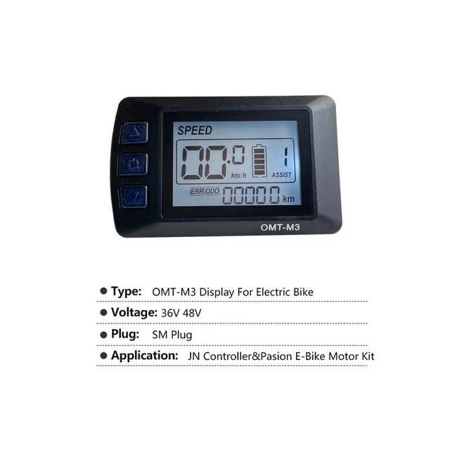 LCD Display Tacho Für E-Bike Scooter 24V 36V 48V - 5-adrig, 22mm Lenkerhalterung, Einstellbar