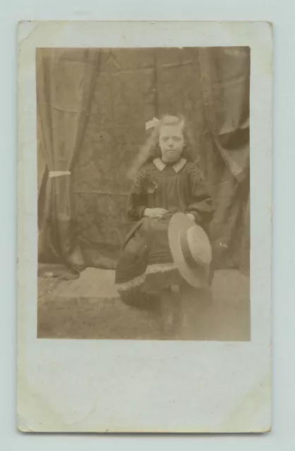 POSTCARD Young girl portrait. studio photography RPPC