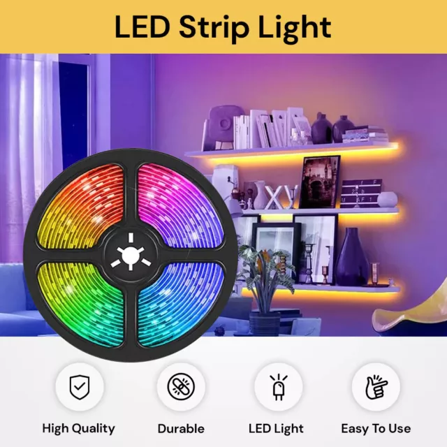 RGB LED Strip Light SMD5050 Remote Battery Waterproof USB Powered TV Back Light