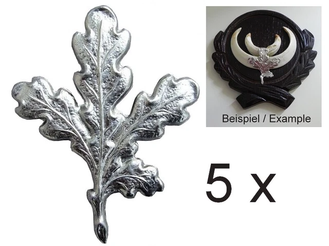 5 X Hoja de Roble Portada Jabalí Decoración Aluminio Trofeos Nuevo #52.1-9