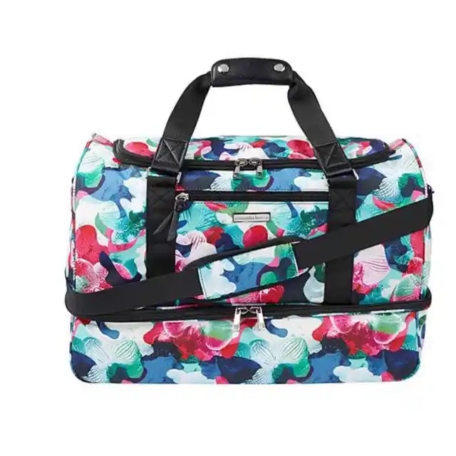 Samantha Brown To-Go Zipper Compartment Weekender Luggage Bag - Orchid Camo