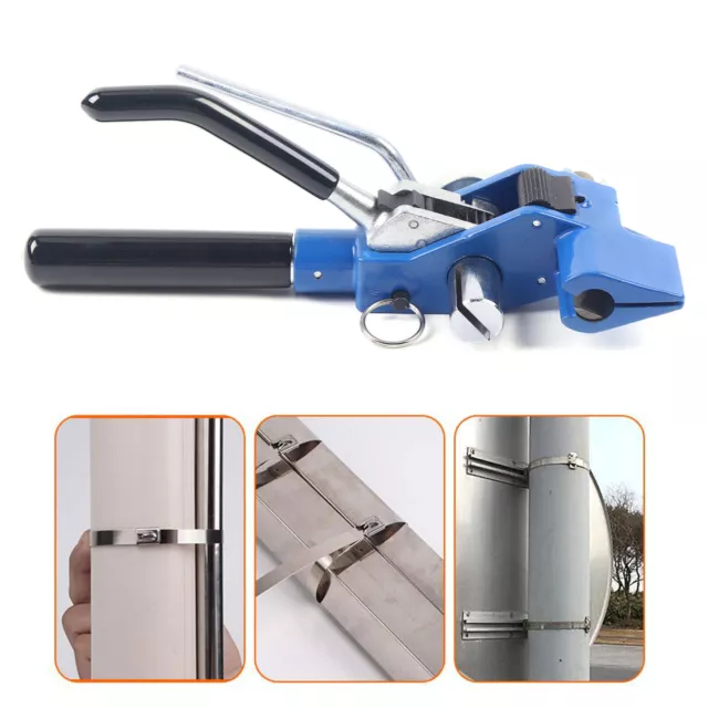 Metal Wrap Zip Cable Tie Gun Pliers Tightener Stainless Steel Cutter Fasten Tool