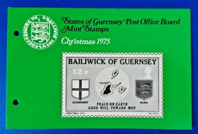 GB Guernsey Mint Stamps Presentation Pack Christmas 1975 Set of 4 4p - 12p