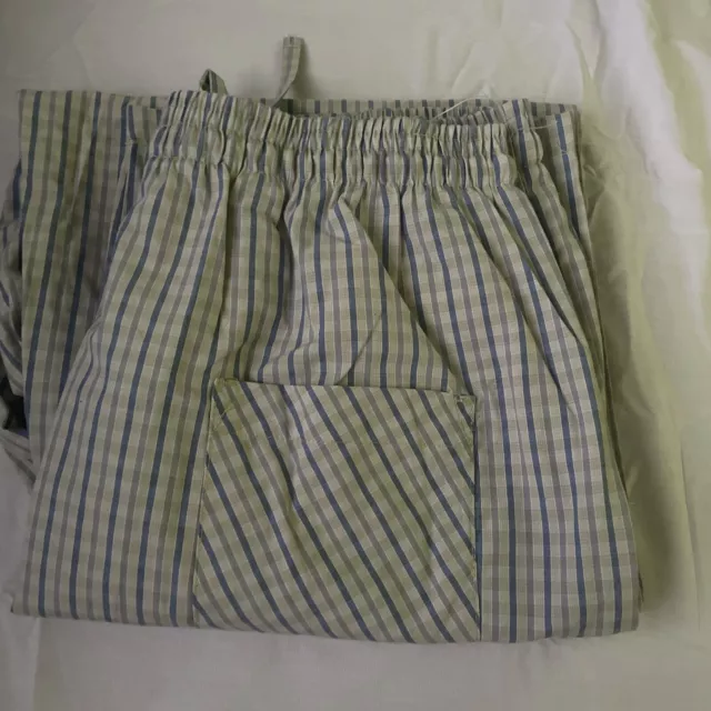 Andrew Scott Men's Lounge Pants GreBlue Plaid Sleepwear M Cotton / Poly Blend