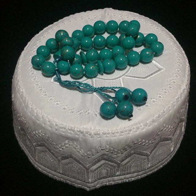 Preghiere Namaz Zikr Allah Musulmana Rosario Tesbih Tasbih Cappello da Tgl 54 -
