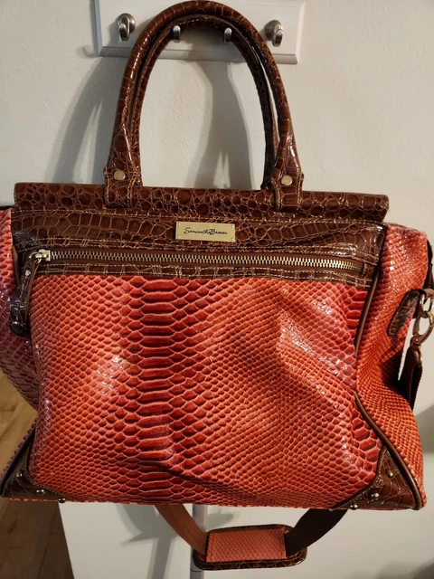 Samantha Brown Croco-Embossed Dowel Travel Bag (Watermelon) RARE