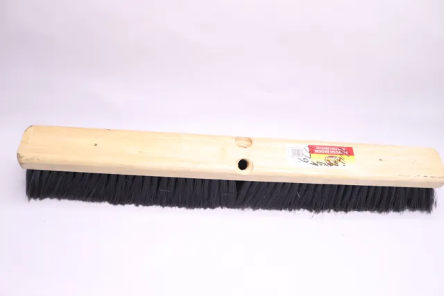 Janico Bristle Wood Indoor Push Broom Polypropylene Brown 24"