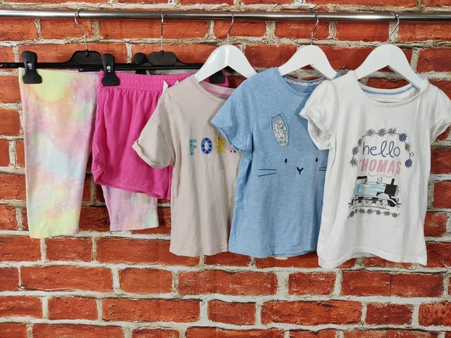 GIRLS BUNDLE AGE 5-6 YEARS NEXT M&S etc CROP LEGGINGS SHORTS TOP T-SHIRT 116CM