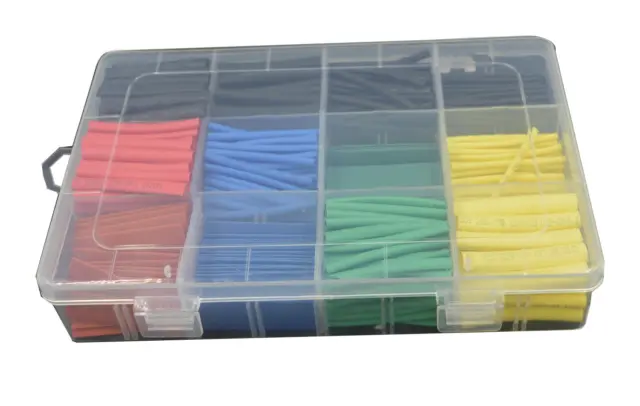 URBEST 530 Pcs 2:1 Heat Shrink Tubing Tube Sleeving Wrap Cable Wire 5 Color 8 Si