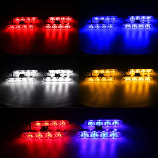 4X LED Auto Warnlicht Frontblitzer Stroboskoplicht Blinklicht