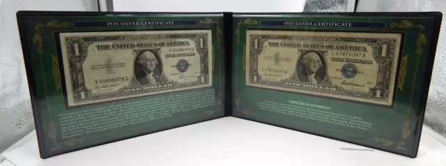 1935 E & 1957 Circulated One Dollar Silver Certificate Bills / Notes