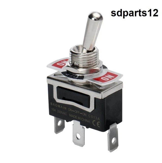 Interrupteur à Bascule 3 Voies SPDT 10A 250V~ - Métal, Levier - Neuf Dans Emballage