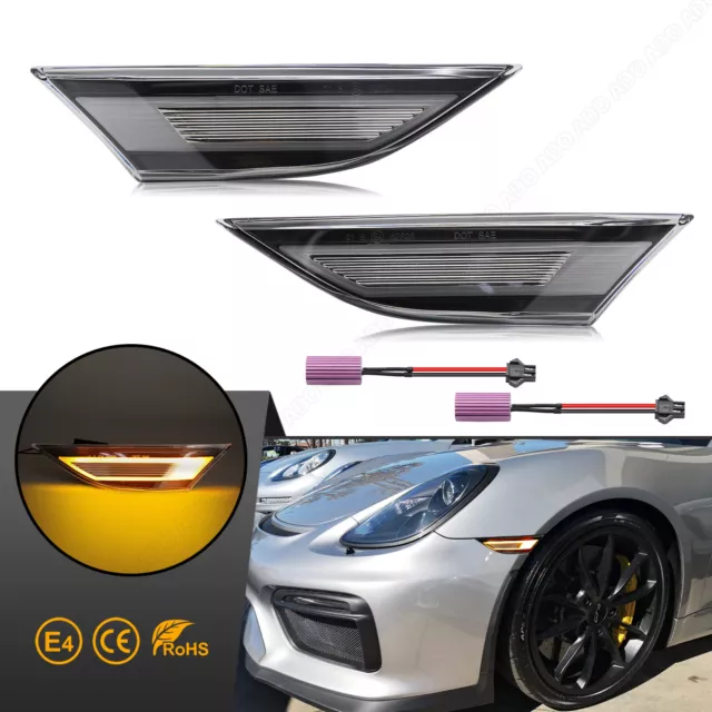 2x Led Seitenblinker Blinker Für Porsche 911 991 Boxster Cayman 981 718 Klarglas