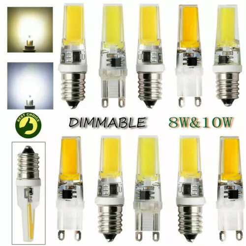 Bombillas LED regulables de cristal de silicona SMD/COB E14 G9 8W 10W 220V