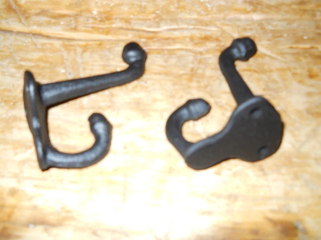 10 Cast Iron Black School Style Coat Hooks Hat Hook Rack Hall Tree Restoration